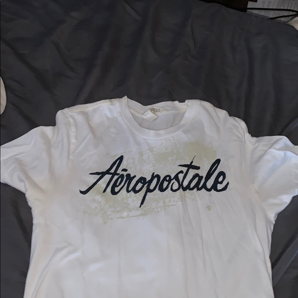 Mens Large White Aeropostale Short Sleeve T Shirt